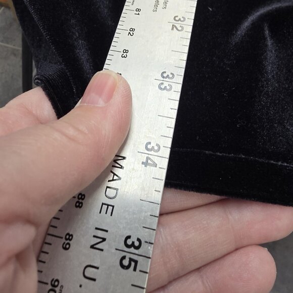 Coldwater Creek Skirt Womens Petite Medium Black Velvet Pull On Made USA Midi - Picture 8 of 8